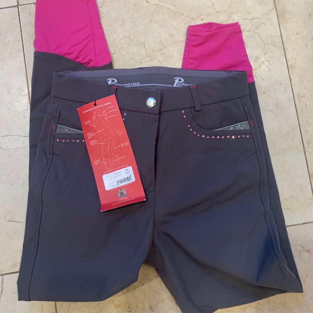 Grey performance breeches